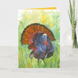 Cartes Pour Fêtes Annuelles Turquie Bon thanksgiving Oiseau d'automne