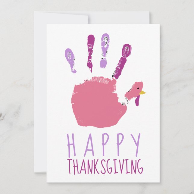 Cartes Pour Fêtes Annuelles Turquie Bon thanksgiving pour enfant à empreinte m (Devant)