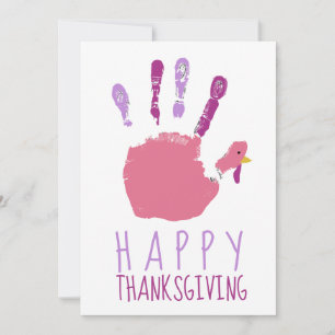 Cartes Pour Fêtes Annuelles Turquie Bon thanksgiving pour enfant à empreinte m