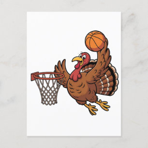 Cartes Pour Fêtes Annuelles Turquie Dunking Basketball Sport Thanksgiving aman