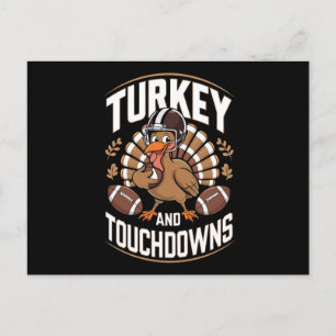Cartes Pour Fêtes Annuelles Turquie Et Touchdowns Thanksgiving Football