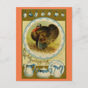 Cartes Pour Fêtes Annuelles Turquie vintage Avec Plats
