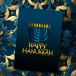 Cartes Pour Fêtes Annuelles Turquoise Blue Menorah Flames Happy Hanoukka Card<br><div class="desc">Des objets de vacances à thème conçus par Umua. Imprimé et expédié par Zazzle ou ses filiales.</div>