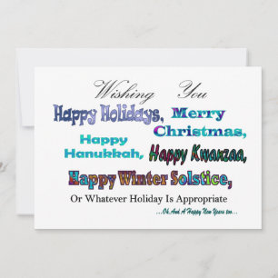 Cartes Pour Fêtes Annuelles Turquoise Blue Multi Holiday Salutation