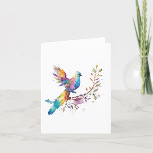 Cartes Pour Fêtes Annuelles Turtle Dove C Portrait d'oiseaux en aquarelles et 