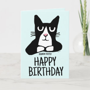 CARTES POUR FÊTES ANNUELLES TUXEDO CAT ART BESTIE ANNIVERSAIRE PANDA KITTY CAR