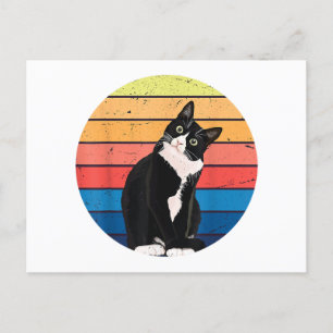 Cartes Pour Fêtes Annuelles Tuxedo Chat Cadeau Couleurs rétro pour Amoureux de
