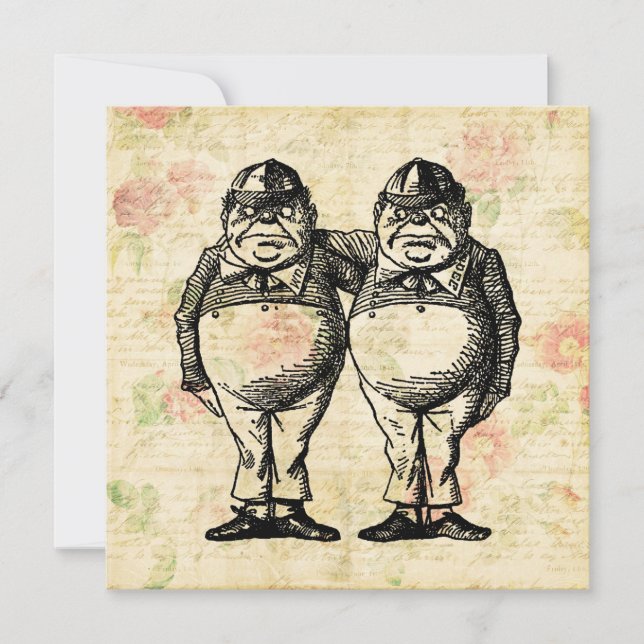 Cartes Pour Fêtes Annuelles Tweedledee et Tweedledum Alice au pays des merveil (Devant)