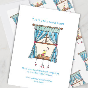 Cartes Pour Fêtes Annuelles Tweet Heart Bird Saint Valentin