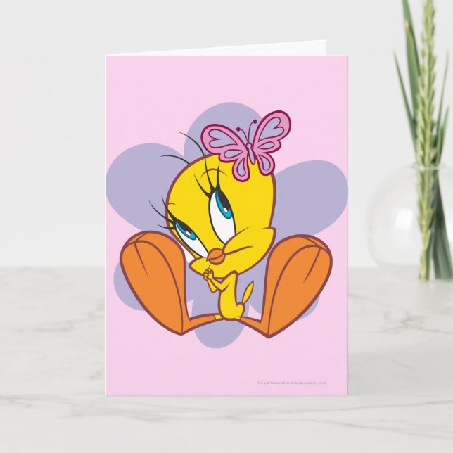 Cartes Pour Fêtes Annuelles Tweety and Butterfly (Devant)