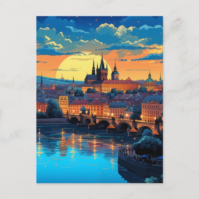 Cartes Pour Fêtes Annuelles Twilight sur l'église du Tyn (Devant)