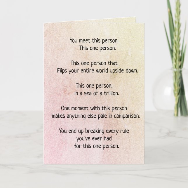 Cartes Pour Fêtes Annuelles Twin Flame Soulmates THE ONE Poem (Devant)