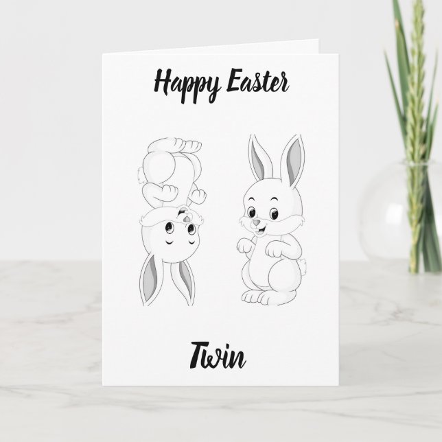 CARTES POUR FÊTES ANNUELLES ***TWIN*** POUR PÂQUES-UN PEU DE HUMOUR ET D'AMOUR (Devant)
