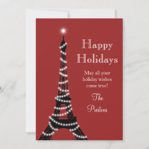 Cartes Pour Fêtes Annuelles Twinkling Eiffel Tower Holiday Card