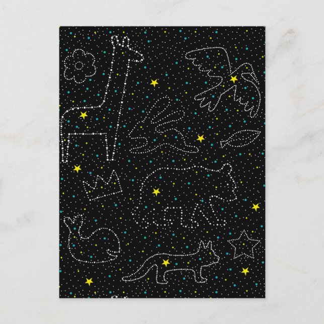 Cartes Pour Fêtes Annuelles Twinkling Magical Sky Star Animaux (Devant)