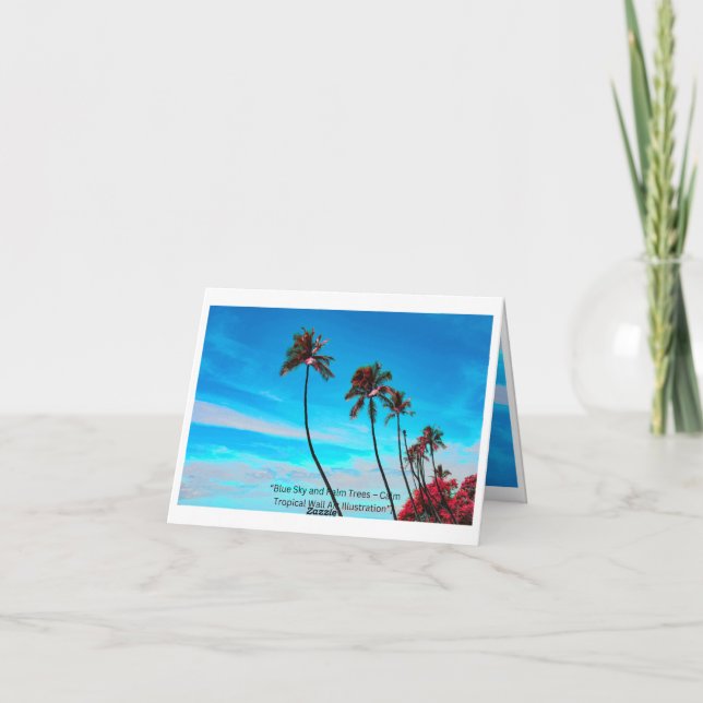 Cartes Pour Fêtes Annuelles Two Palm Trees Wall Art | Tropical Minimalist (Dos)