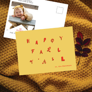 Cartes Pour Fêtes Annuelles Type de fête Photo "Happy Fall Y'all" Gold