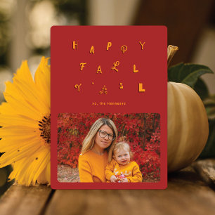 Cartes Pour Fêtes Annuelles Type festif rouge photo joyeux automne à tous