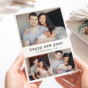 Cartes Pour Fêtes Annuelles Type nostalgique   Joyeuse grille photo de la fami