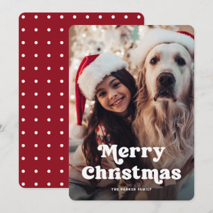 Cartes Pour Fêtes Annuelles Typographie amusante   Points rouges et blancs ave