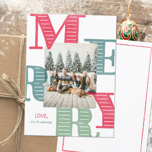 Cartes Pour Fêtes Annuelles Typographie aquarelle d'une photo moderne