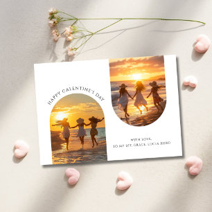 Cartes Pour Fêtes Annuelles Typographie Arc Photo Girly Galentines Beach Photo