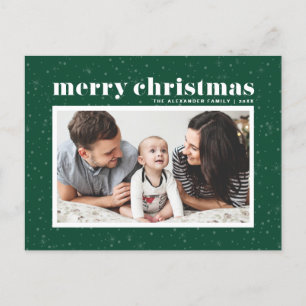 Cartes Pour Fêtes Annuelles Typographie audacieuse Vert Joyeux Noël Photo