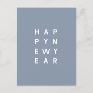 Cartes Pour Fêtes Annuelles Typographie bleu poussiéreuse minime Photo Nouvel