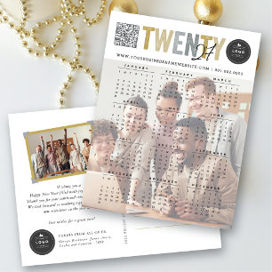 Cartes Pour Fêtes Annuelles Typographie Bold Mix 2027 Calendrier Photo Moderne