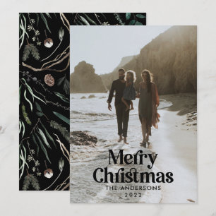 Cartes Pour Fêtes Annuelles Typographie botanique de la sauge noire