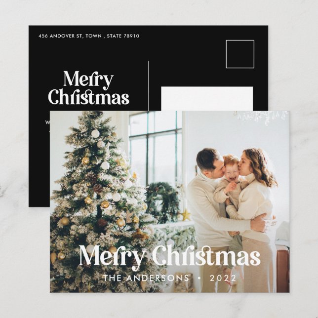 Cartes Pour Fêtes Annuelles Typographie botanique moderne et élégante (Devant / Derrière)