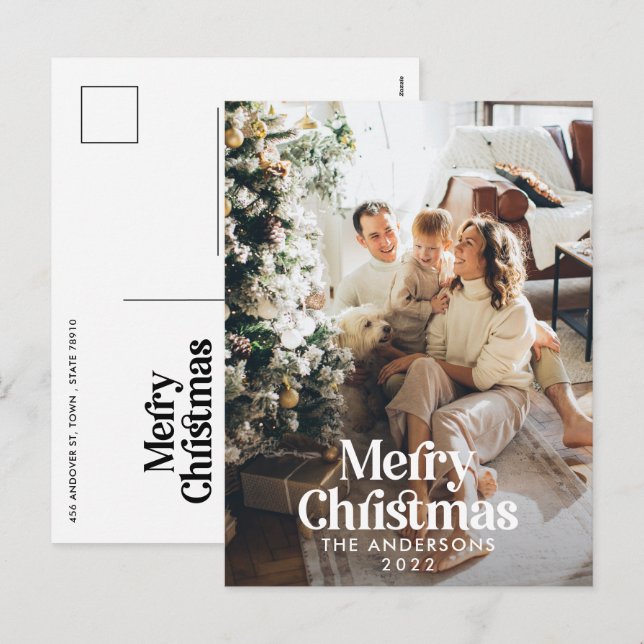 Cartes Pour Fêtes Annuelles Typographie botanique moderne et élégante (Devant / Derrière)