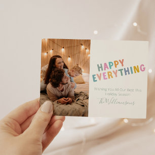 Cartes Pour Fêtes Annuelles Typographie colorée mignonne Photo tout heureux