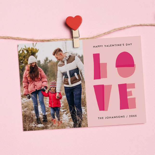 Cartes Pour Fêtes Annuelles Typographie d'amour moderne Saint Valentin Photo (Modern love typography - Valentine's Day photo card)