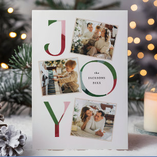 Cartes Pour Fêtes Annuelles Typographie de joie moderne Noël 3-Photos instanta