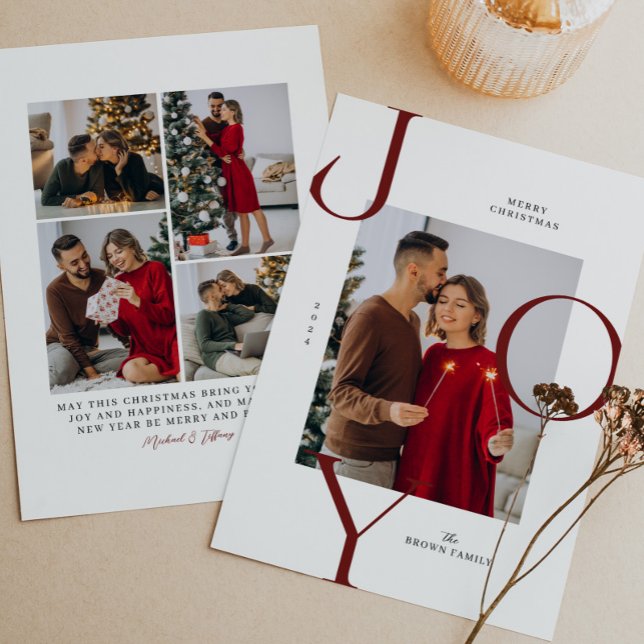 Cartes Pour Fêtes Annuelles Typographie de joie Noël moderne Photo (Créateur téléchargé)