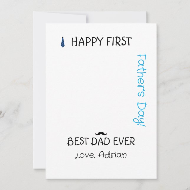 Cartes Pour Fêtes Annuelles Typographie de Joyeuse Première Fête des Pères Pho (Devant)