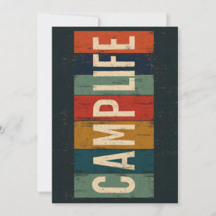 Cartes Pour Fêtes Annuelles Typographie de la vie en camp vintage