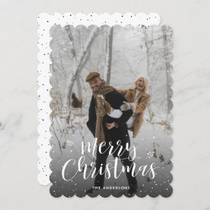 Cartes Pour Fêtes Annuelles Typographie de neige minimaliste Photo Joyeux Noël