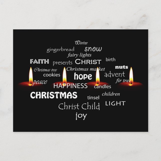 Cartes Pour Fêtes Annuelles Typographie de Noël (Devant)