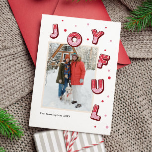 Cartes Pour Fêtes Annuelles Typographie de Noël 3D Joyeuse en Gras Photo