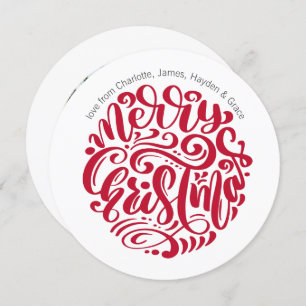 Cartes Pour Fêtes Annuelles Typographie de Noël rouge Photo personnalisée