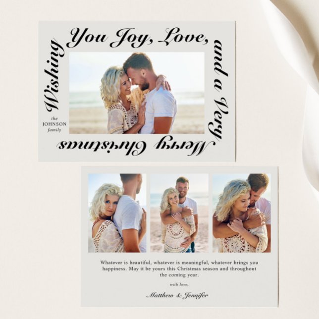 Cartes Pour Fêtes Annuelles Typographie de script élégant boho Photo (Créateur téléchargé)