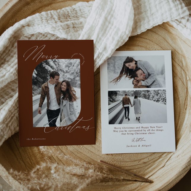 Cartes Pour Fêtes Annuelles Typographie de script moderne simple Noël photo (Créateur téléchargé)