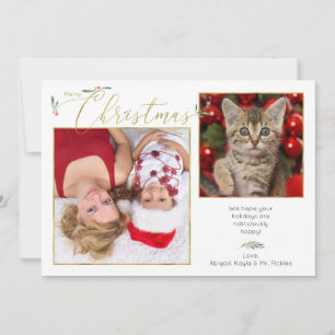 Cartes Pour Fêtes Annuelles Typographie de script simple et élégante 2 photos