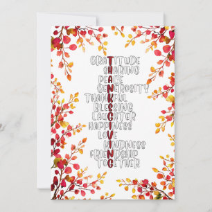 Cartes Pour Fêtes Annuelles Typographie de Thanksgiving de gratitude et de joi