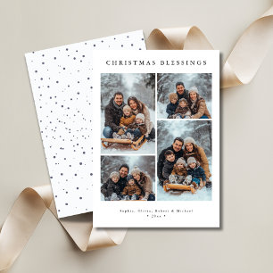 Cartes Pour Fêtes Annuelles Typographie des chutes de neige Bénédictions de No