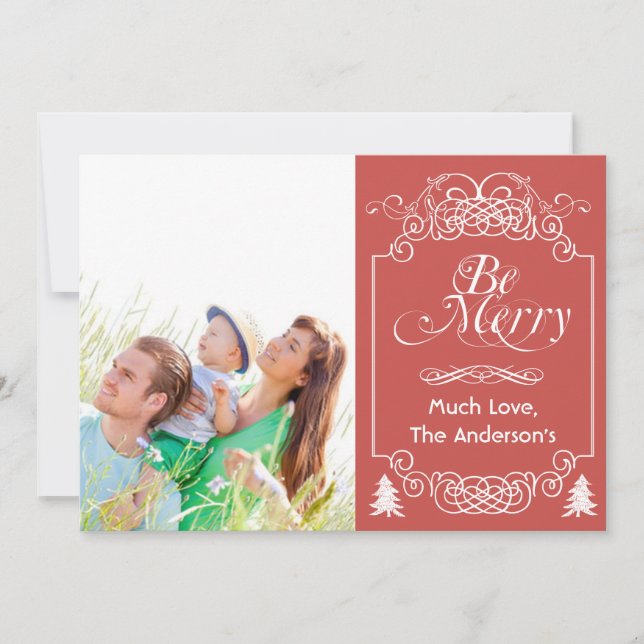 Cartes Pour Fêtes Annuelles Typographie du tableau rouge Joyeux Noël Photo (Devant)