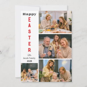Cartes Pour Fêtes Annuelles Typographie élégante Pâques Famille photo collage