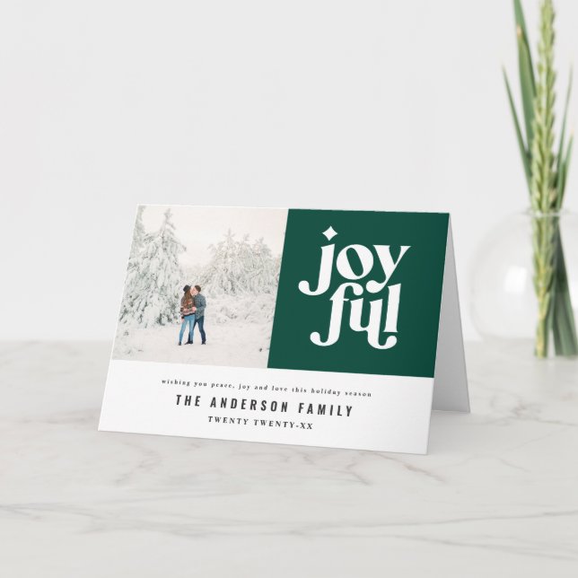 Cartes Pour Fêtes Annuelles Typographie graphique de Noël moderne minimale pho (Devant)